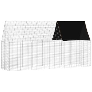 vidaXL Hasenk&auml;fig Silber 400 x 100 x 210 cm Verzinkter Stahl