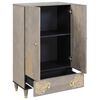 vidaXL Highboard Grau und Gold 60 x 33 x 100 cm Massivholz Mango