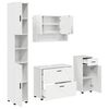 vidaXL Badezimmerm&ouml;bel-Set 4 pcs Hochglanz Wei&szlig; Sperrholz und Metall
