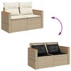 vidaXL 8-tlg. Garten-Sofagarnitur mit Kissen Beige Poly Rattan Akazie