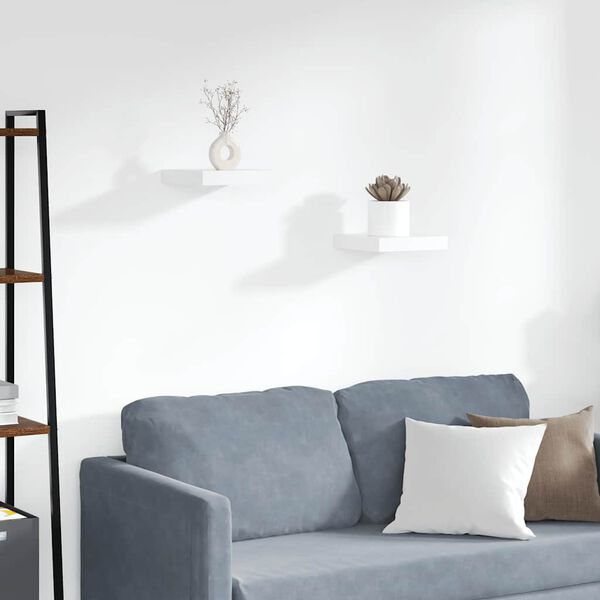 vidaXL Schweberegale 2 Stk. Wei&szlig; 23x23,5x3,8 cm MDF