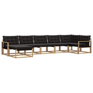 vidaXL Outdoor-Sofagarnitur 7 stk. Wei&szlig; und Schwarz Massivholz Akazie