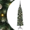 vidaXL K&uuml;nstlicher schlanker Weihnachtsbaum Gr&uuml;n und Wei&szlig; 120 cm