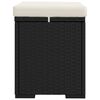 vidaXL Hocker mit Kissen 2 Stk. Schwarz 40x30x40 cm Poly Rattan