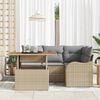 vidaXL Garten-Sofa-Set mit Speicher 5 pcs Beige Poly Rattan