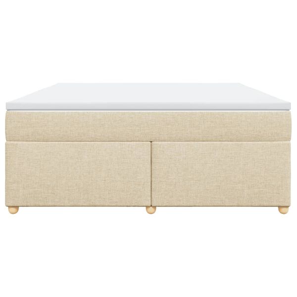 vidaXL Boxspringbett mit Matratze Creme 180x200 cm Stoff