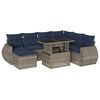 vidaXL 8-teiliges Gartensofa-Set mit Kissen, grau, Polyrattan