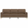 vidaXL 3-Sitzer-Sofa mit Zierkissen Braun 210 cm Stoff