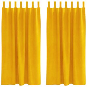 vidaXL Verdunkelungsvorh&auml;nge 2 pcs Senfgelb 140 x 175 cm Samt