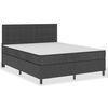 vidaXL Boxspringbett Dunkelgrau Stoff 160x200 cm