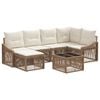 vidaXL Gartensofa-set 7 pcs Beige Poly-Rattan