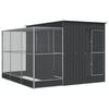 vidaXL Voliere mit Erweiterung Silber 290 x 303 x 216 cm Stahl