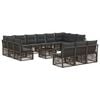 vidaXL Gartensofa-set 14 stk. Grau Poly-Rattan