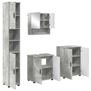 vidaXL Badezimmerm&ouml;bel-Set 4 stk. Beton Grau 61 x 35 x 64 cm