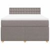 vidaXL Boxspringbett mit Matratze Taupe 140x200 cm Stoff