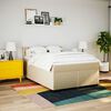vidaXL Boxspringbett mit Matratze Creme 140x190 cm Stoff