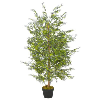 vidaXL Künstliche Pflanze Zypresse mit Topf Grün 120 cm