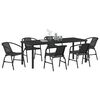 vidaXL Garten Essgruppe 7 pcs Schwarz Pulverbeschichteter Stahl