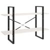 vidaXL B&uuml;cherregal 2 B&ouml;den Wei&szlig; 100x30x70 cm Massivholz Kiefer