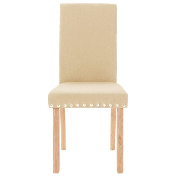 vidaXL Esszimmerst&uuml;hle 2 Stk. Creme Stoff