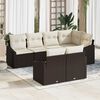 vidaXL Sofa Set mit Kissen 7 pcs Braun Poly-Rattan