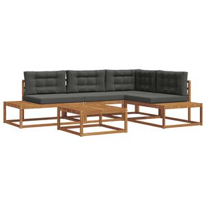 vidaXL Outdoor-Sofagarnitur Natur und Anthrazit