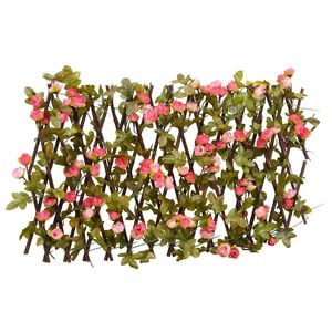 vidaXL Rankgitter mit K&uuml;nstlichem Efeu Erweiterbar Dunkelrosa 180x30cm