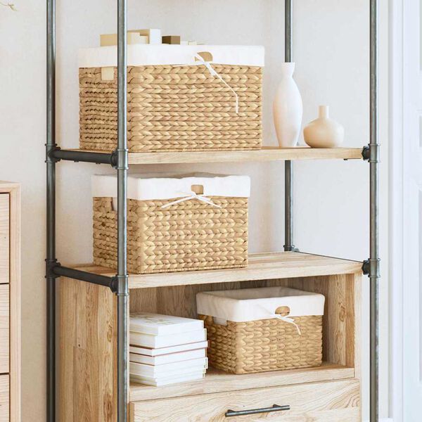 vidaXL Aufbewahrungsk&ouml;rbe 3 pcs Natur 35 x 30 x 25 cm Wasserhyazinthe