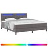 vidaXL Boxspringbett mit Matratze Grau 180 x 200 cm Kunstleder