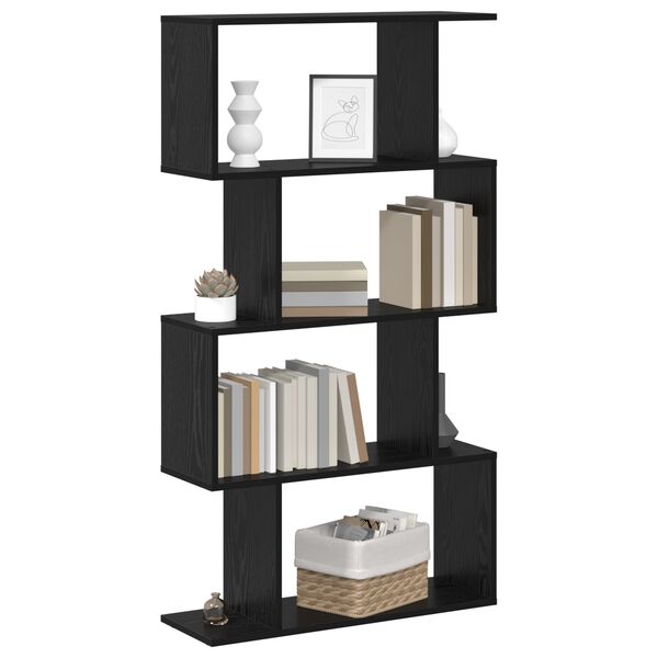 vidaXL B&uuml;cherregal Schwarz Eichen-Optik 70 x 24 x 129 cm Holzwerkstoff