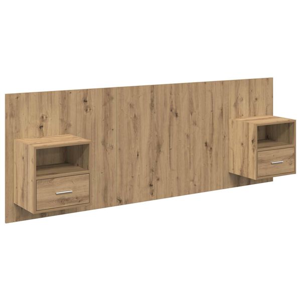 vidaXL Kopfteil mit Schrank 3 pcs Artisan-Eiche Holzwerkstoff