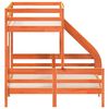 vidaXL Etagenbett 90x200/140x200 cm Wachsbraun Massivholz Kiefer