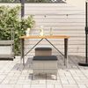 vidaXL Gartentisch mit Akazienholzplatte Grau 105x75x72cm Poly Rattan
