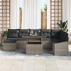 vidaXL Garten-Sofa-Set mit Kissen mit Speicher 9 pcs Grau