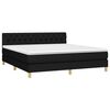 vidaXL Boxspringbett mit Matratze Schwarz 160x200 cm Stoff