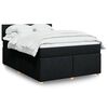 vidaXL Boxspringbett mit Matratze Schwarz 160x200 cm Stoff