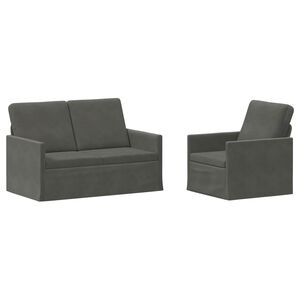 vidaXL Sofa-Set 2 pcs Dunkelgrau Cordstoff