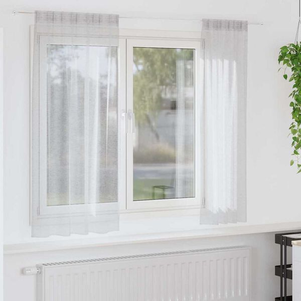 vidaXL Voile-Vorhang 2 pcs Hellgrau 175 x 140 cm Polyester