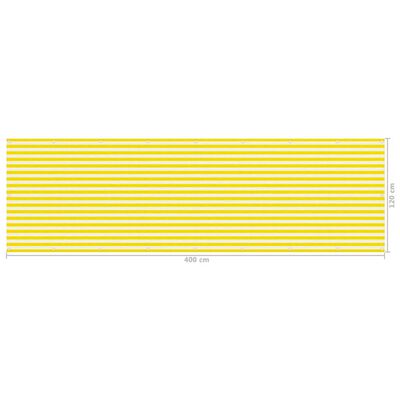 vidaXL Balkon-Sichtschutz Gelb und Weiß 120x400 cm HDPE