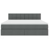 vidaXL Bett mit Stauraum und LED mit LED Dunkelgrau 160 x 200 cm Stoff