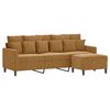 vidaXL 3-Sitzer-Sofa mit Hocker Braun 180 cm Samt