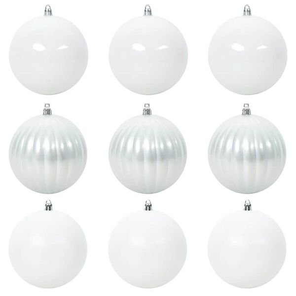 vidaXL Weihnachtskugel-Set 9 pcs Weiß Kunststoff