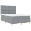 vidaXL Boxspringbett mit Matratze Hellgrau 160 x 200 cm Stoff
