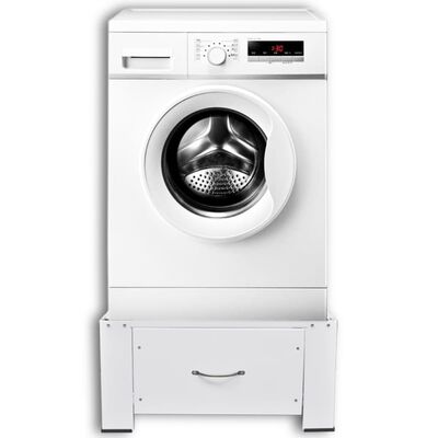 vidaXL Sockel für Waschmaschine Weiß mit Schublade