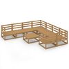 vidaXL 9-tlg. Garten-Lounge-Set Massivholz Kiefer