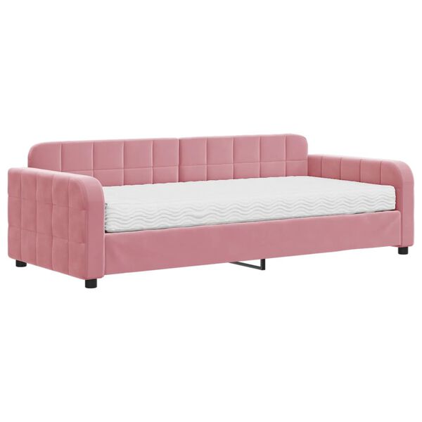 vidaXL Tagesbett mit Matratze Rosa 90x200 cm Samt