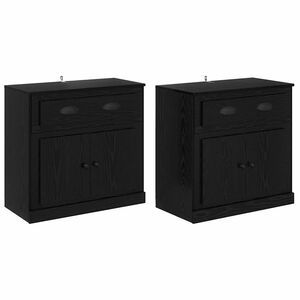 vidaXL Sideboards 2 pcs Schwarz Eichen-Optik 70 x 35,5 x 67,5 cm