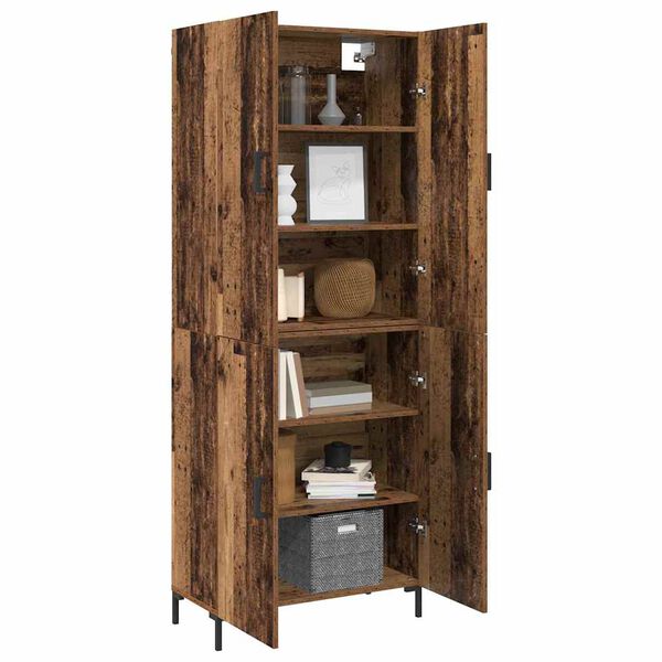 vidaXL Highboard Wandmontiert Altholz 69,5 x 34 x 180 cm Holzwerkstoff