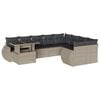 vidaXL 10-tlg. Garten-Sofagarnitur mit Kissen Hellgrau Poly Rattan