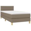 vidaXL Boxspringbett mit Matratze & LED Taupe 100x200 cm Stoff